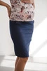 Spódnica ciążowa a'la jeans z niskim pasem z kieszeniami