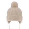 Czapka zimowa dla dziewczynki, jasnoróżowa, 100% wełniana merino, wiązana, podszyta wełnianym polarem Havana