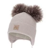 Czapka zimowa dla chłopca, beżowa, 100% wełniana merino, podszyta wełnianym polarem, Tambor