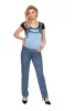 SPODNIE OGRODNICZKI CIĄŻOWE JEANS LOOK NIEBIESKIE