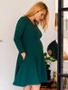 Sukienka Mama butelkowa zieleń długi rękaw