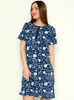 Koszula ciążowa Białe róże - granatowa