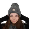Czapka zimowa damska, ciemnoszara, z wełną merino Benedetta