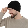Czapka zimowa męska, czarna, wełna merino z kaszmirem, Zalero