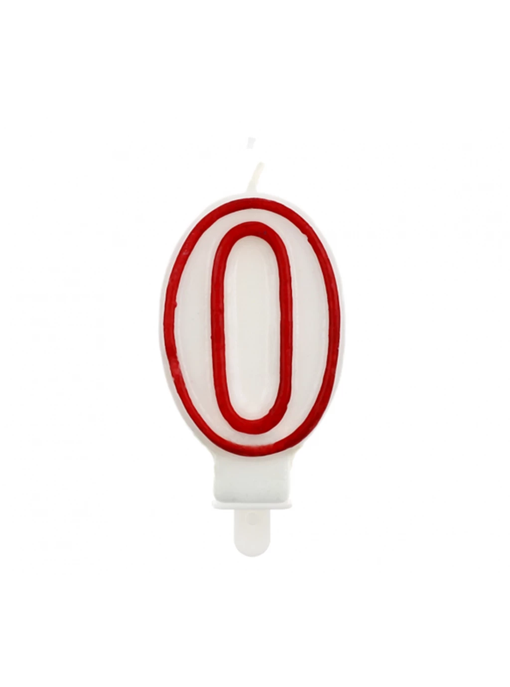 Świeczka cyferka "0" - Red contour