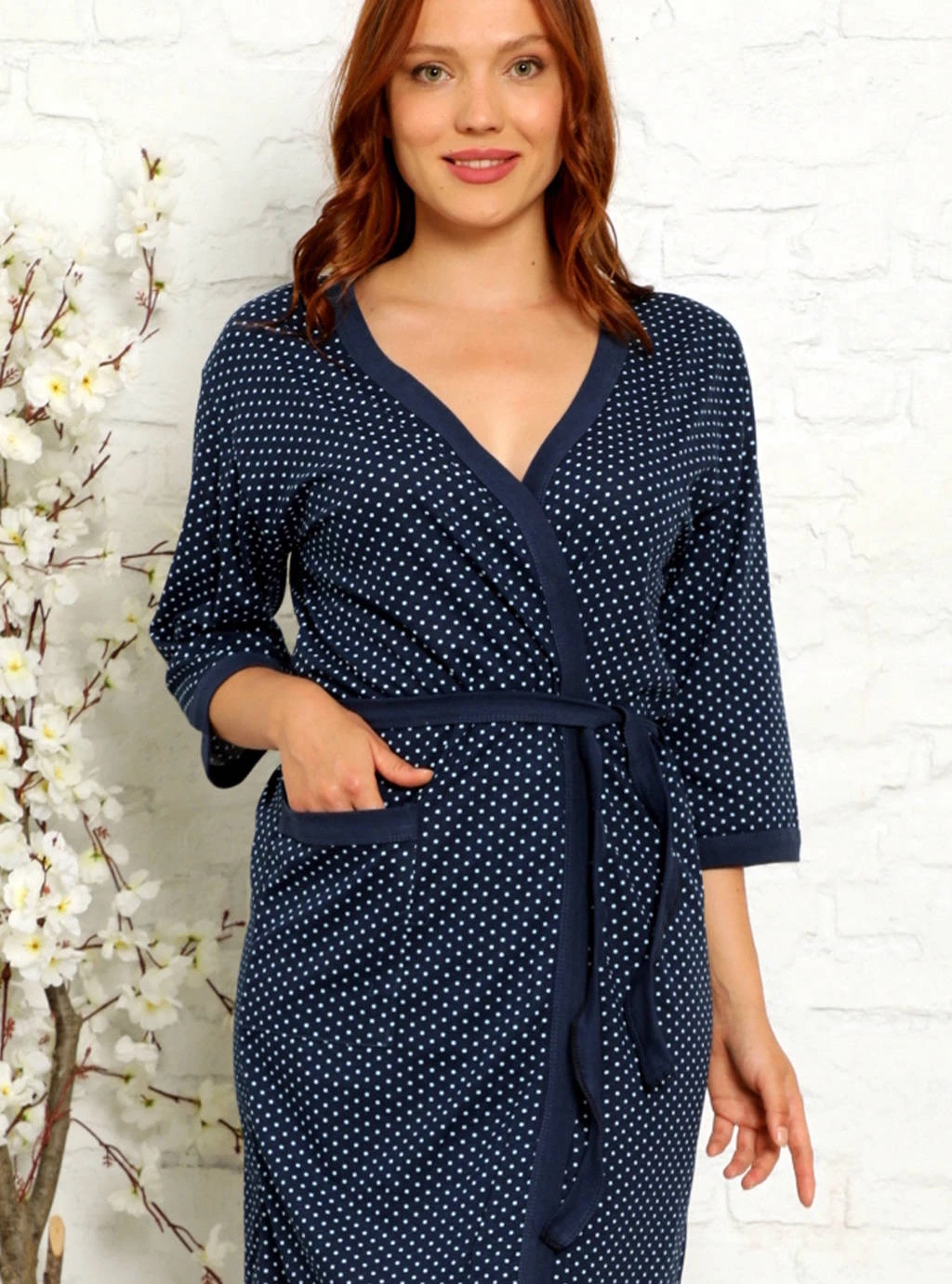 Szlafrok Damski - Emi navy