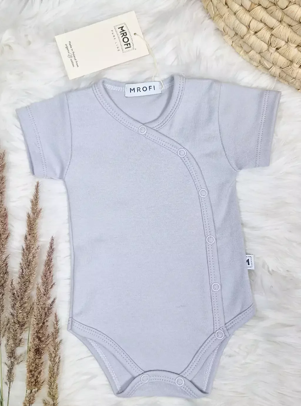 Body Kopertowe Z Krótkim Rękawkiem - Colour Szary