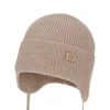 Czapka zimowa, jesienna, wiosenna dla chłopca, 100% wełniana merino, wiązana, beżowa Bakadi