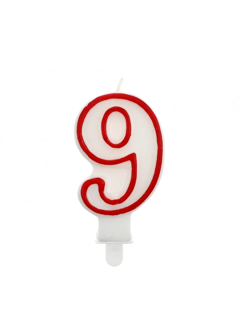 Świeczka cyferka "9" - Red contour