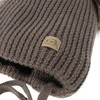 Czapka i komin dla chłopca, zimowy komplet, czarny, 100% wełniany merino, podszyty polarem wełnianym, Riks