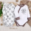 Białe body kopertowe SWEET KOALA z bawełny organicznej