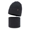 Czapka i komin dla chłopca, zimowy komplet, ciemnoszary, 100% wełniany merino, Gizmo