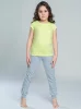 Tola koszulka dziewczęca krótki rękaw limonkowy