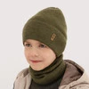 Czapka i komin dla chłopca jesienny, wiosenny komplet, camel, 100% wełniany merino Bruce