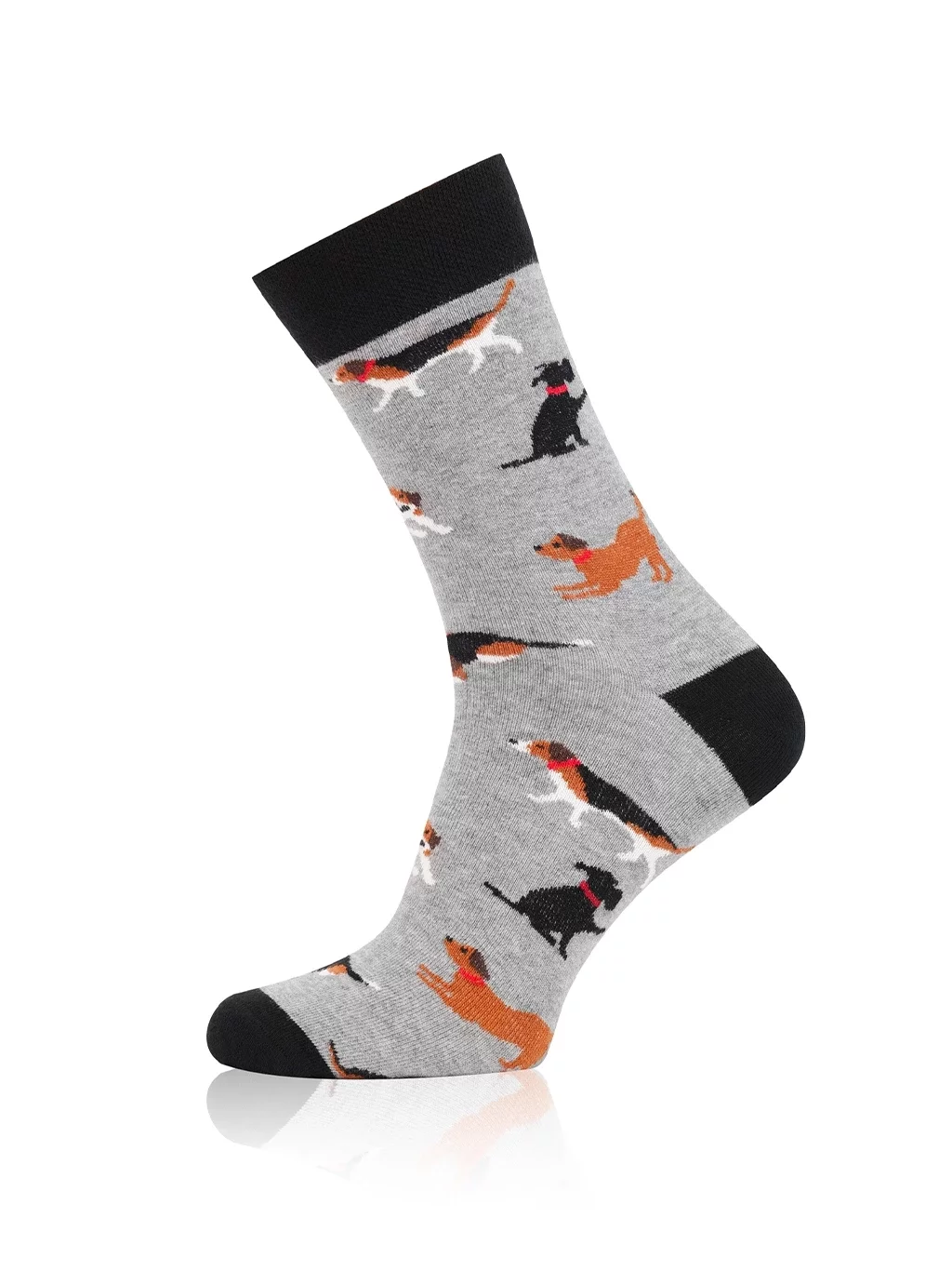 Skarpetki długie S165D PIESKI melnge/czarny