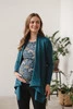 Bluzka ciążowa i do karmienia Milk Shirt krótki rękaw łąka na granatowym