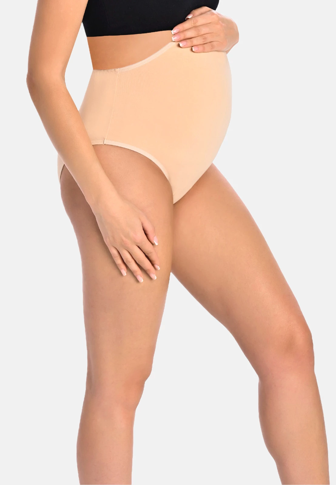 Majtki Ciążowe Bawełniane figi maxi Iris Beżowe