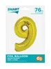Złoty Balon Smart cyfra "9" -76cm