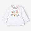 Bluzka niemowlęca Bicycle z bawełny organicznej dla dziewczynki - biała