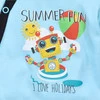 Turkusowa bluza niemowlęca Summer Robots  z bawełny organicznej dla chłopca