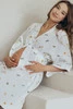 Szlafrok kimono ciążowe z muślinu HERBAL LATTE biały