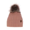 Czapka zimowa damska, różowa, z wełną merino Texa