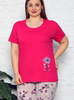 Piżama Plus Size Flowers - różowy