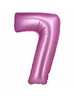 Satynowy różowy balon B&C cyfra "7" -76cm