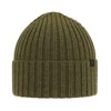 Czapka zimowa męska, oliwkowa, 100% wełniana merino, Nathan
