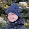 Czapka zimowa dla chłopca, bordowa, z pomponem Polins