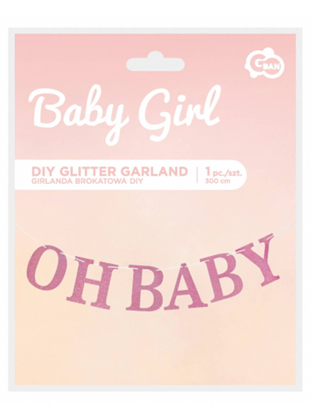 Różowa Girlanda "OH BABY"