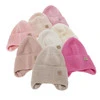Czapka zimowa, jesienna, wiosenna dla dziewczynki, 100% wełniana merino, wiązana, różowa Bafra