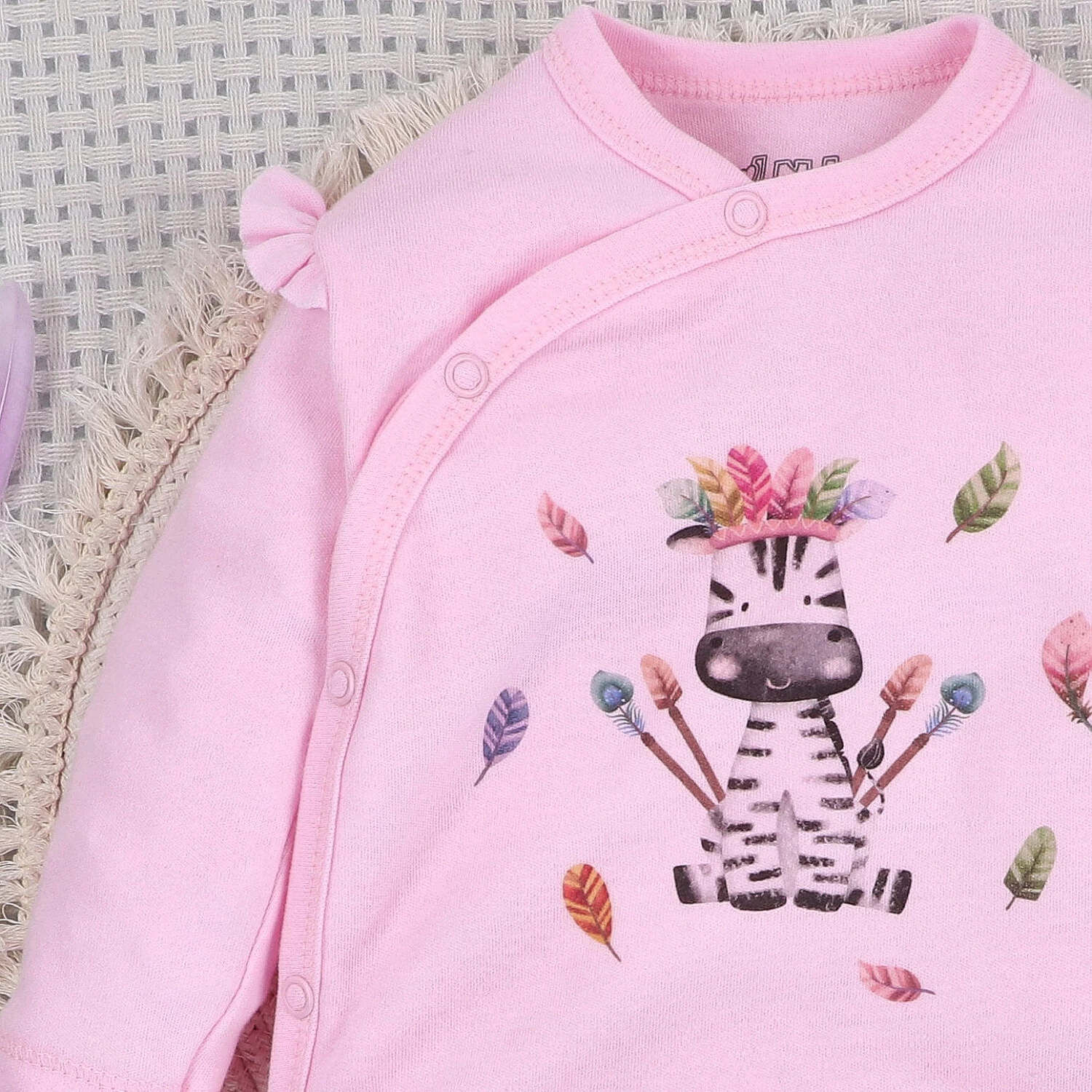 Pajac niemowlęcy HAPPY ANIMALS z bawełny organicznej