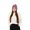 Czapka zimowa damska, fioletowa, 100% wełniana merino Ariga