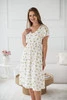 Sukienka ciążowa i do karmienia Lovely Dress Midi krótki rękaw biała w cytryny