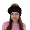 Beret damski zimowy, zielony, z wełną merino Bonnie