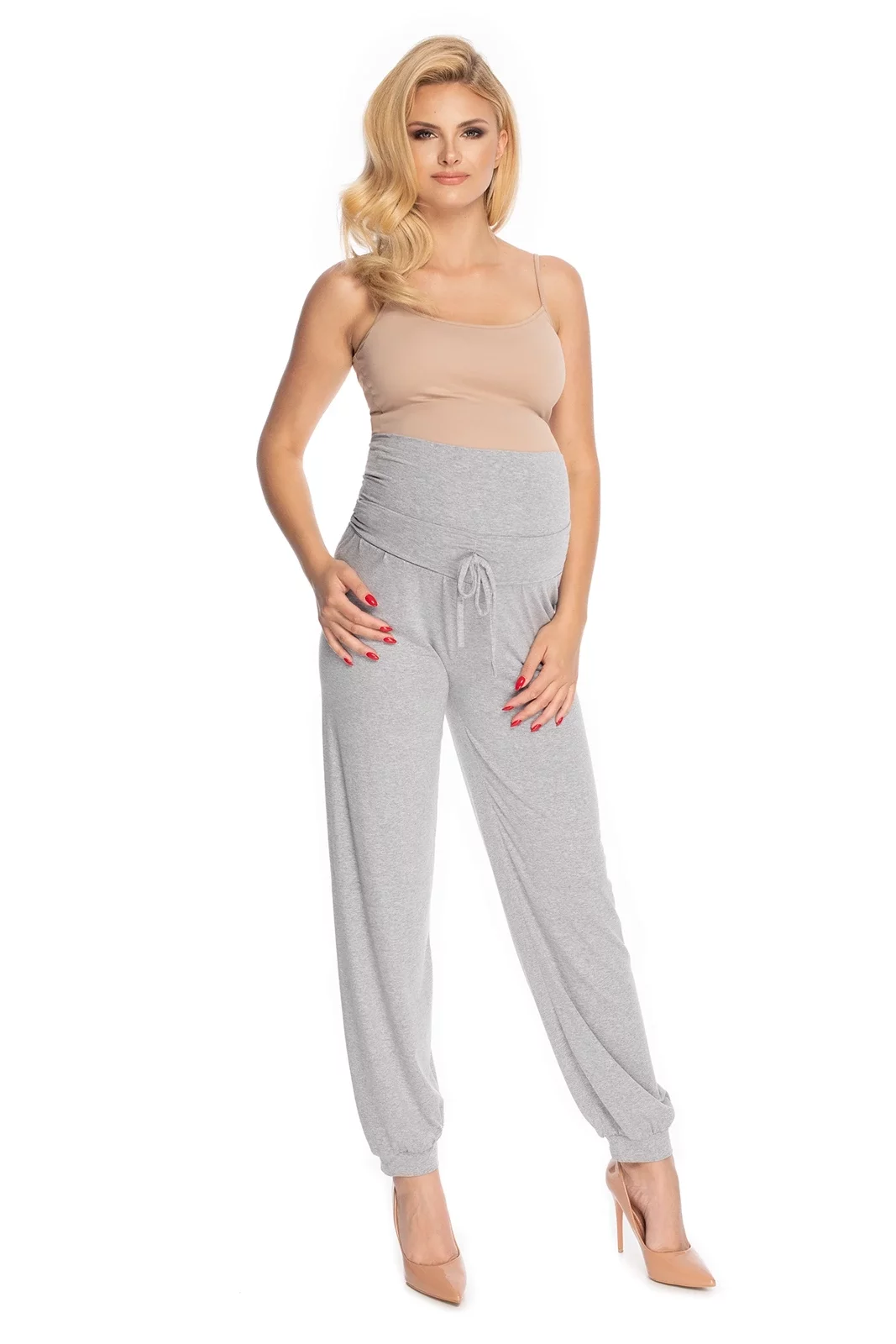 SPODNIE CIĄŻOWE ALLADYNKI Z PASEM BEZUCISKOWYM SZARE