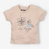 Beżowy t-shirt niemowlęcy SHELLS z bawełny organicznej dla chłopca