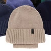 Czapka i komin dla chłopca, zimowy komplet, 100% wełniany merino, z podszyciem z wełny merino, granatowy Harbin