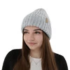 Czapka zimowa damska, różowa, z wełny merino Caro