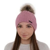 Czapka zimowa damska, fioletowa, z wełną merino Talaria