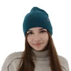 Czapka jesienna, zimowa damska, szmaragdowa, wełna merino z kaszmirem, Alineta