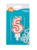 Świeczka cyferka "5" - Red contour