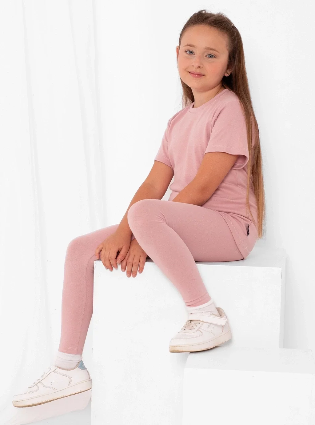 Legginsy Basic Kids - Pudrowe