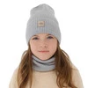 Czapka i komin dla dziewczynki, jesienny, wiosenny komplet, różowy, 100% wełniany merino, Vanita
