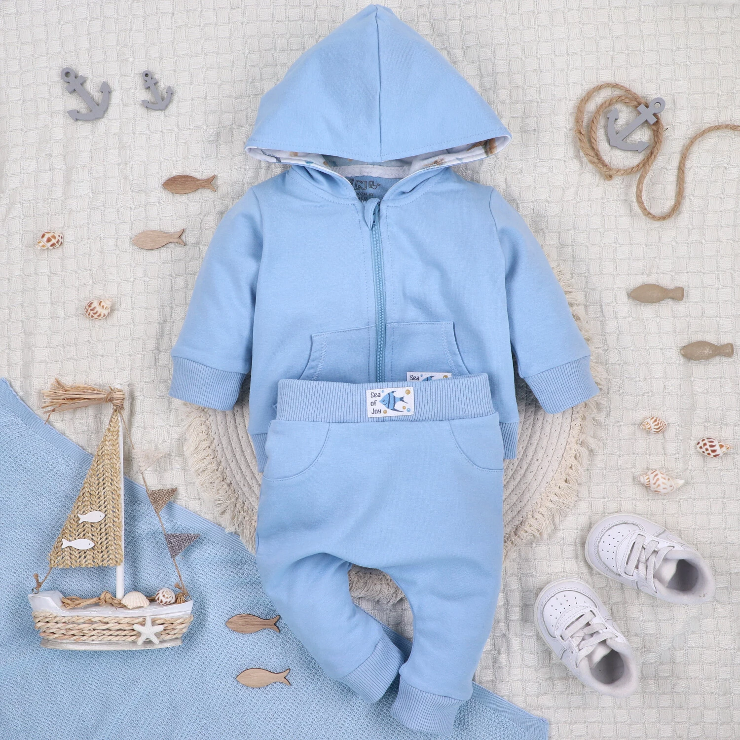 Spodnie Dresowe Sea Of Joy Z Bawełny Organicznej Niebieski