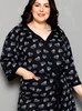 Szlafrok Damski plus size - Serduszka czarny