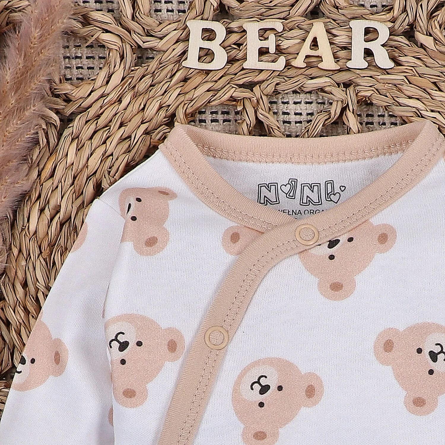 Body kopertowe SWEET BEARS z bawełny organicznej