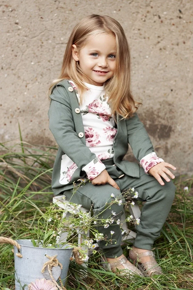 Bluza Niemowlęca z Kapturem Roses - Khaki