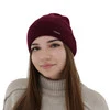 Czapka jesienna, zimowa damska, bordowa, wełna merino z kaszmirem, Sindra